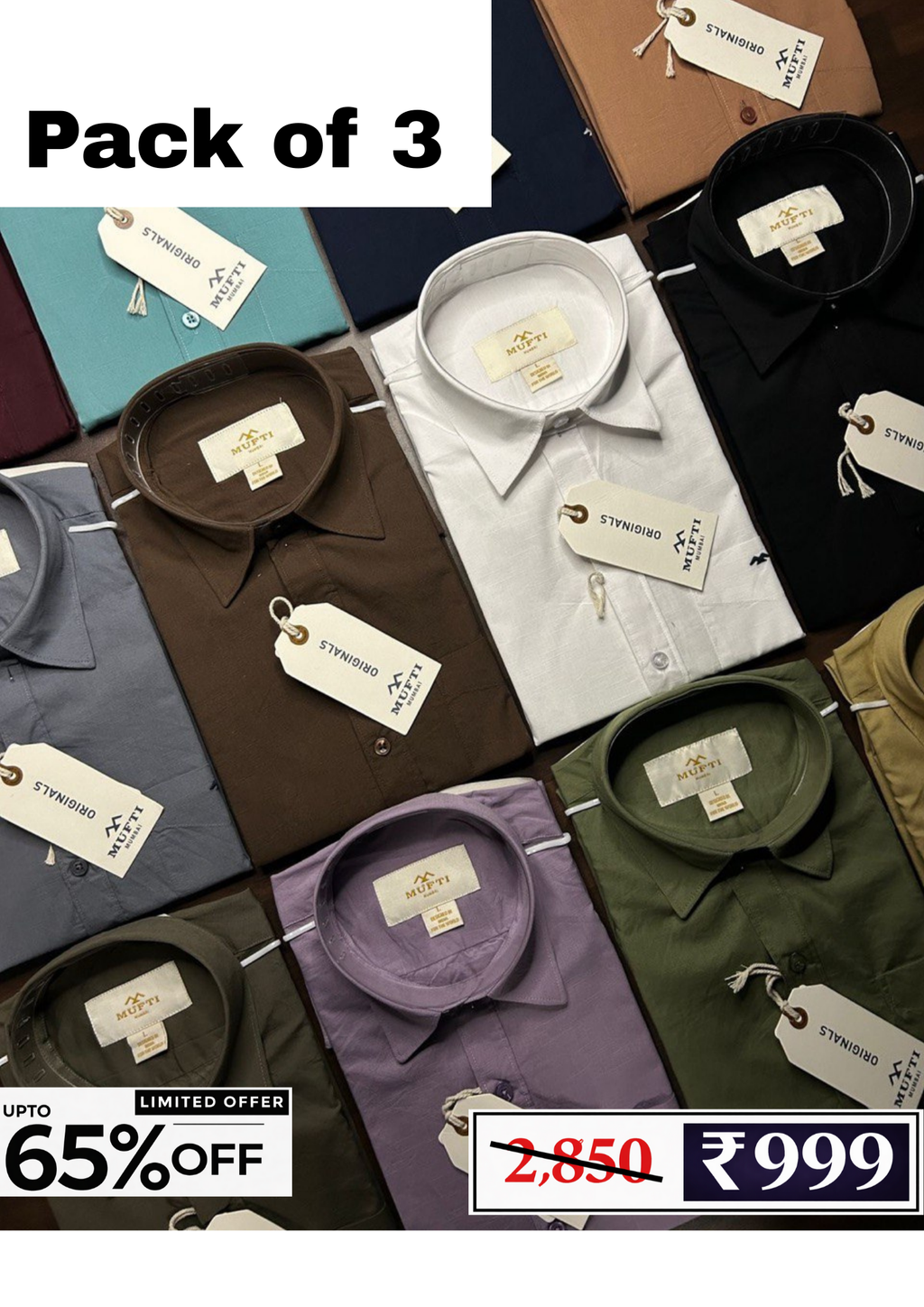 Men’s Cotton Shirt Combo Pack | 3 Shirts @ ₹999