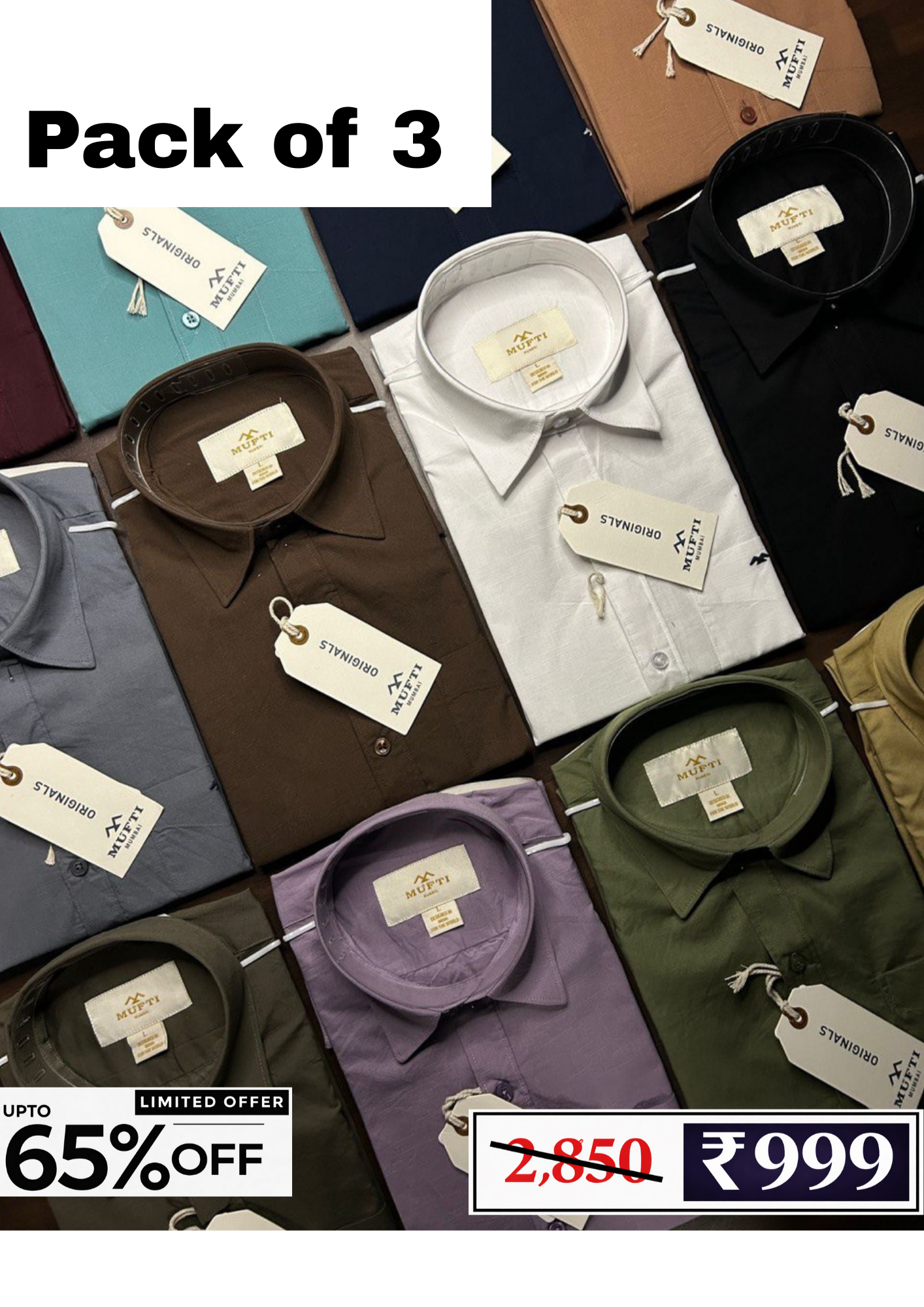 Men’s Cotton Shirt Combo Pack | 3 Shirts @ ₹999