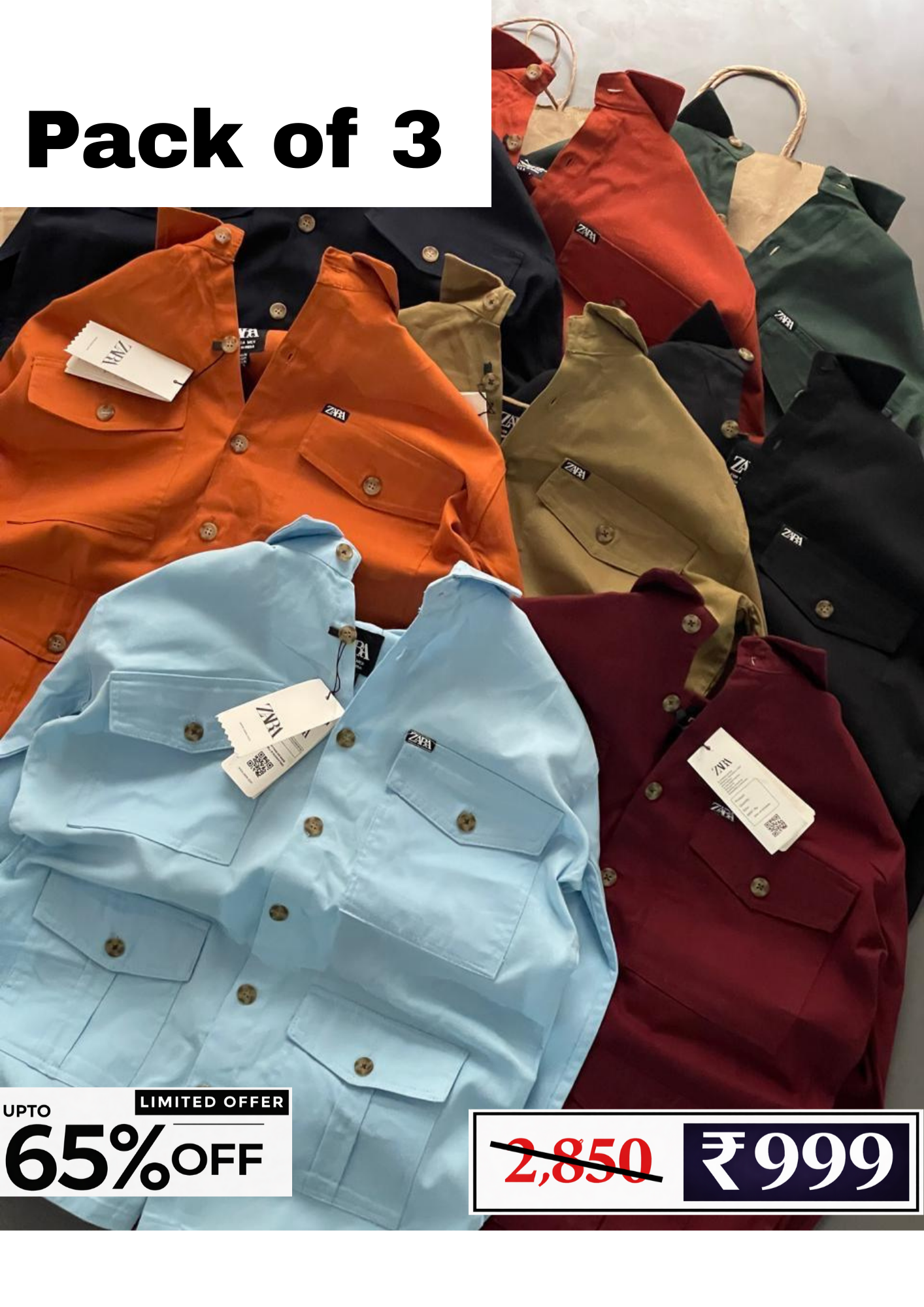 Men’s Denim Shirt Combo Pack | 3 Shirts @ ₹999