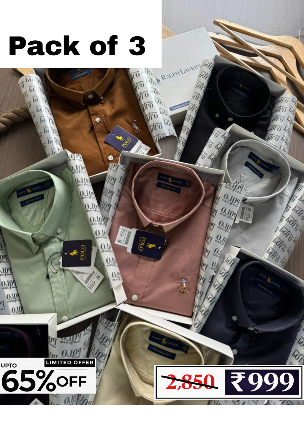 Men’s Cotton Shirt Combo Pack | 3 Shirts @ ₹999