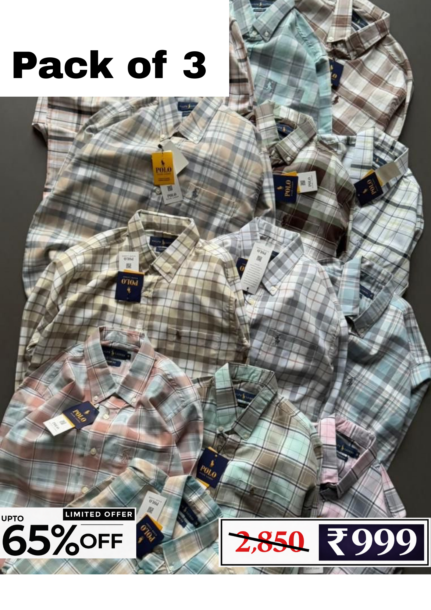 Men’s Checked Shirt Combo Pack | 3 Shirts @ ₹999