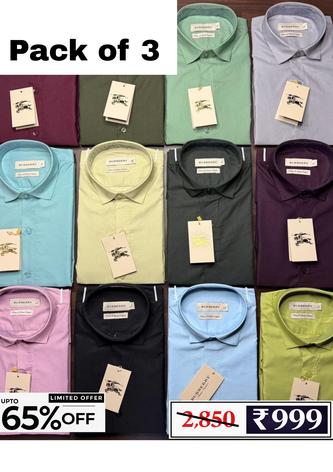 Men’s Cotton Shirt Combo Pack | 3 Shirts @ ₹999