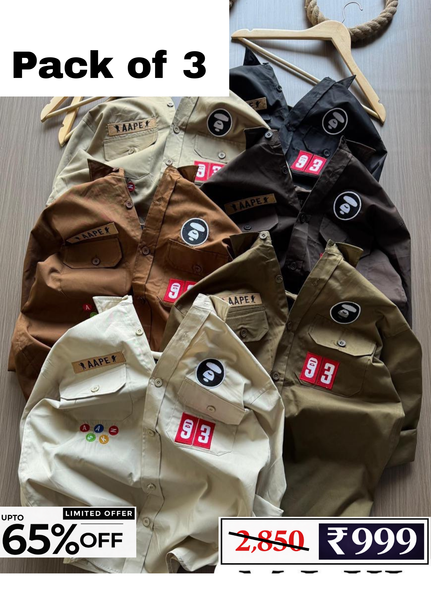 Men’s Denim Shirt Combo Pack | 3 Shirts @ ₹999