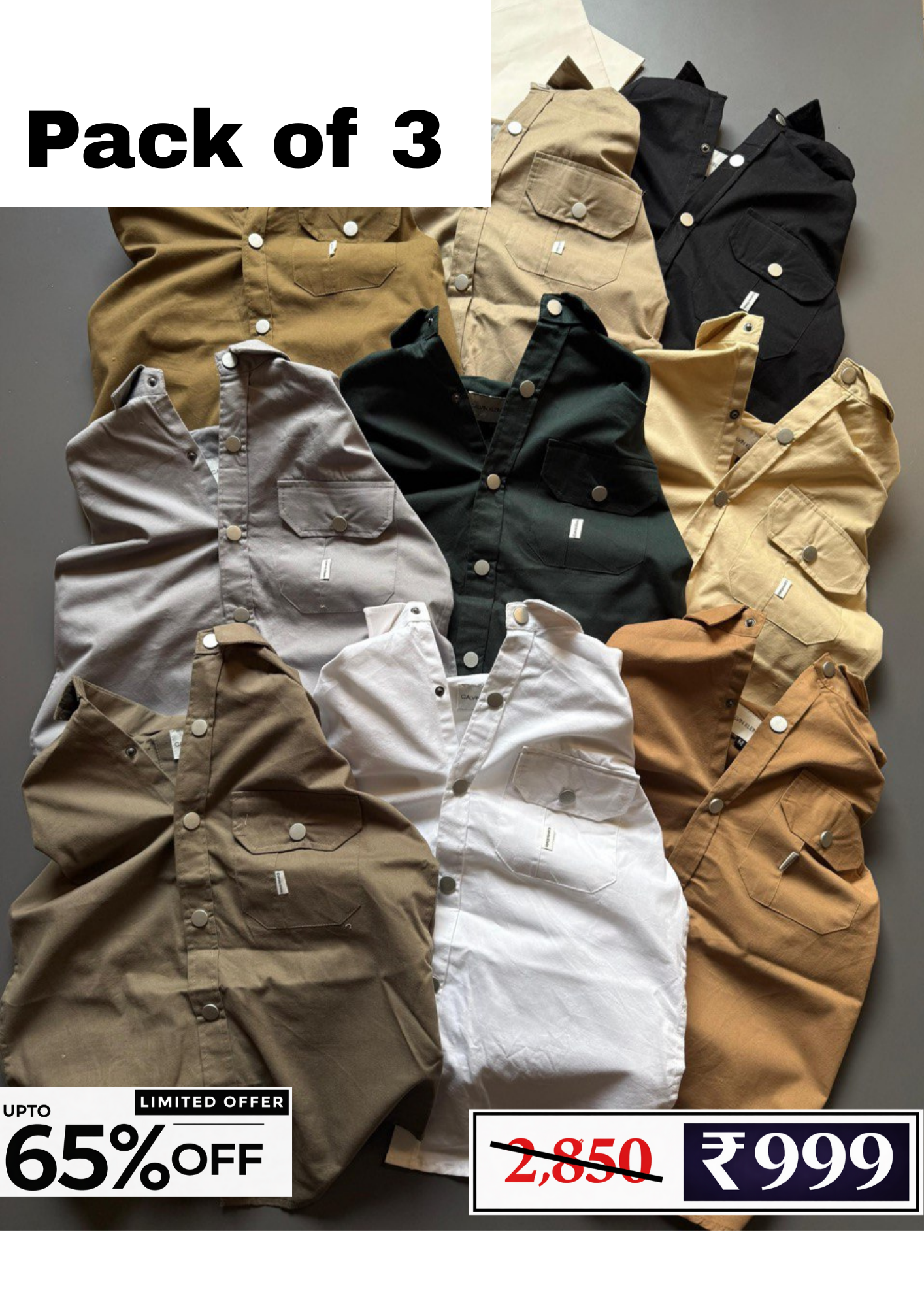 Men’s Casual Shirt Combo Pack | 3 Shirts @ ₹999
