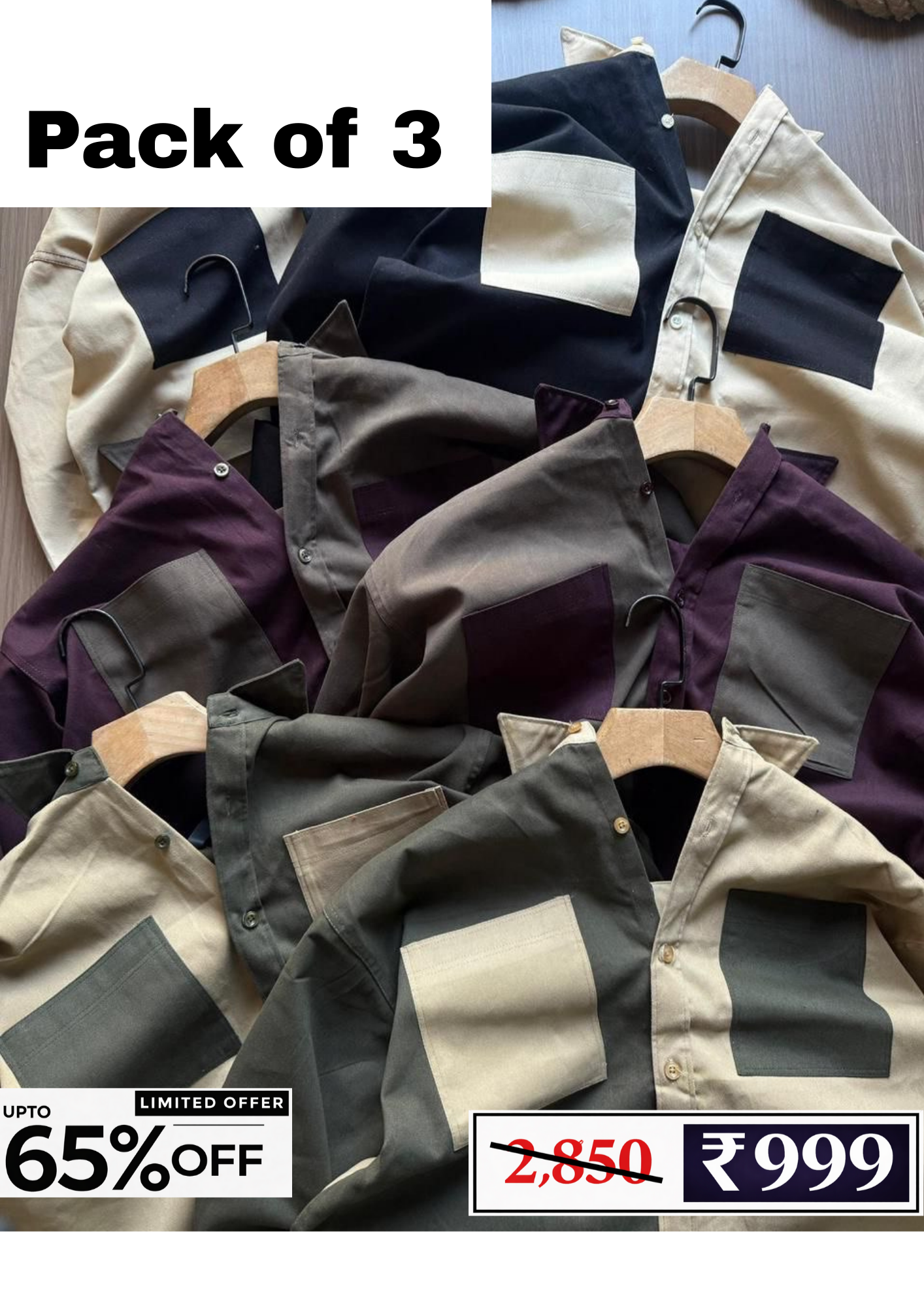 Men’s Casual Shirt Combo Pack | 3 Shirts @ ₹999