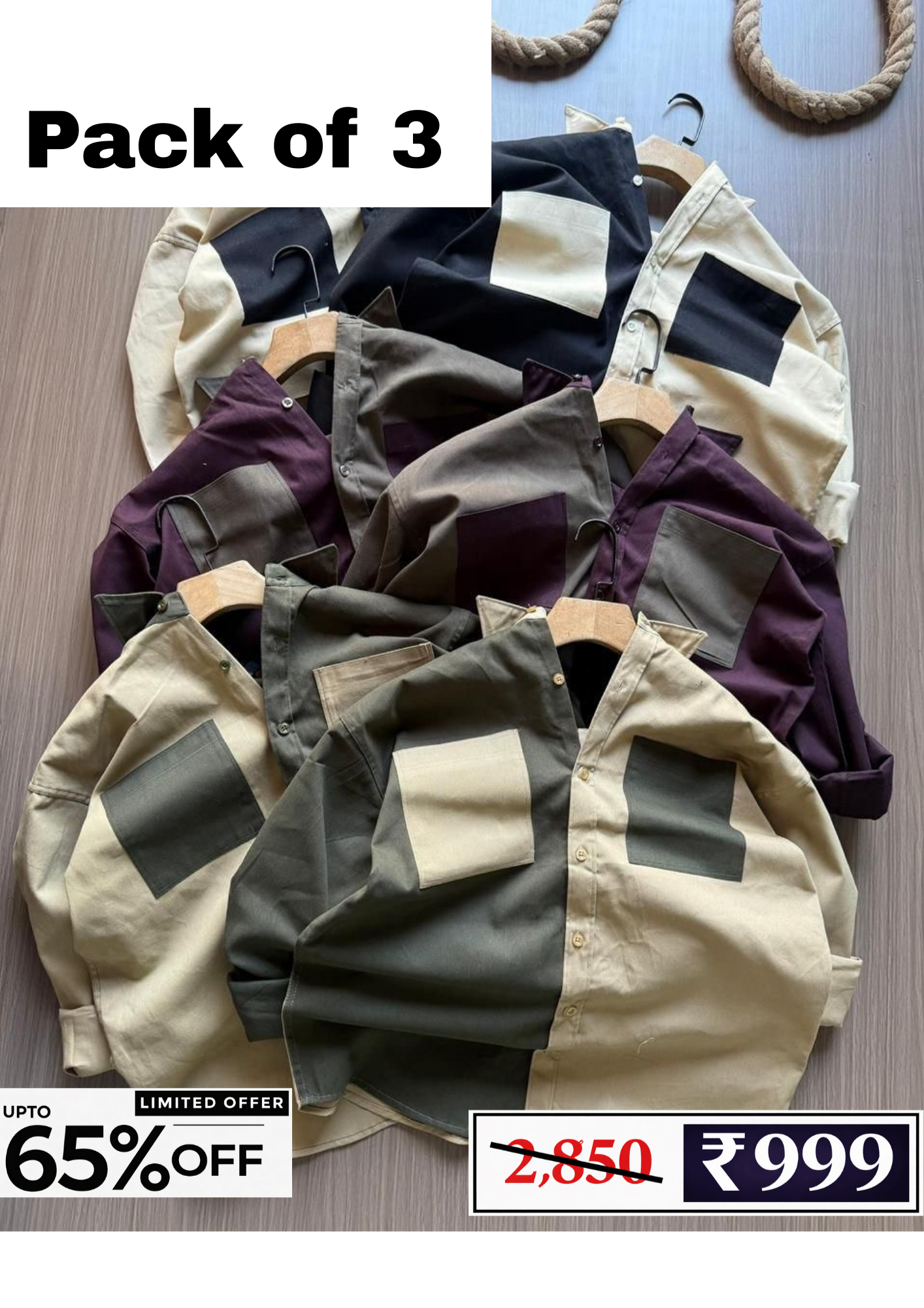 Men’s Casual Shirt Combo Pack | 3 Shirts @ ₹999
