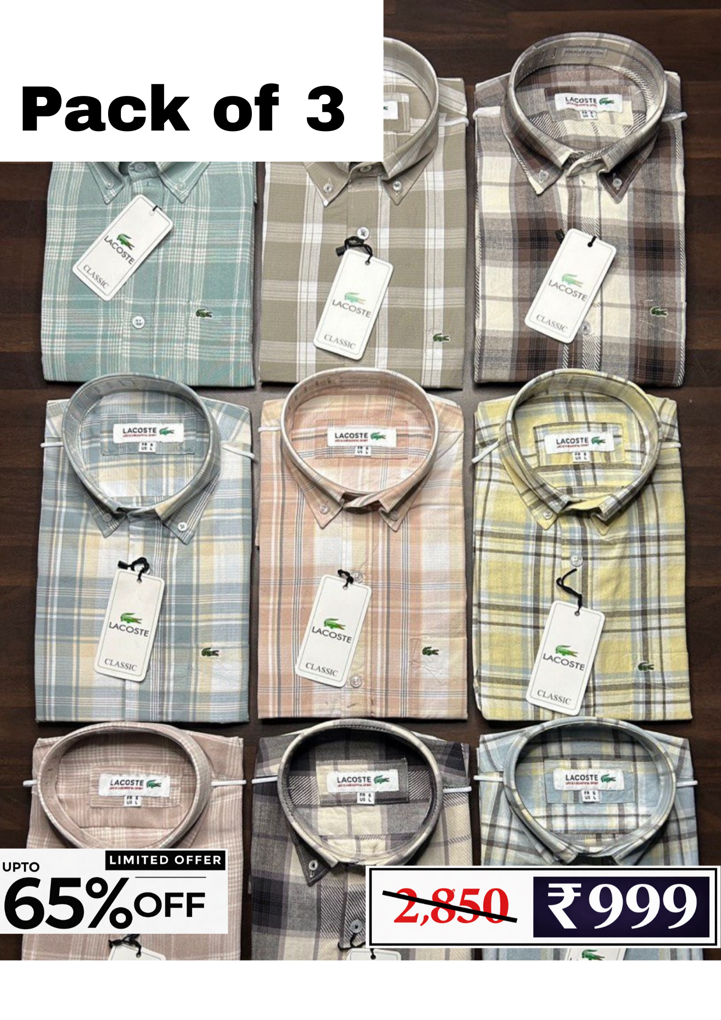 Men’s Checked Shirt Combo Pack | 3 Shirts @ ₹999