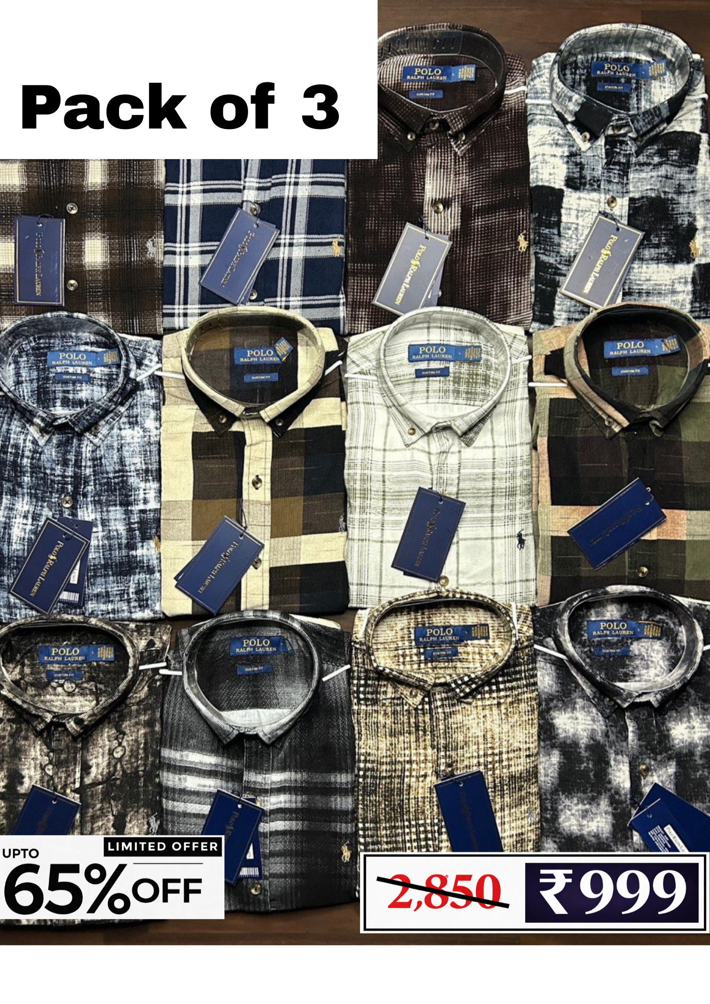 Men’s Checked Shirt Combo Pack | 3 Shirts @ ₹999