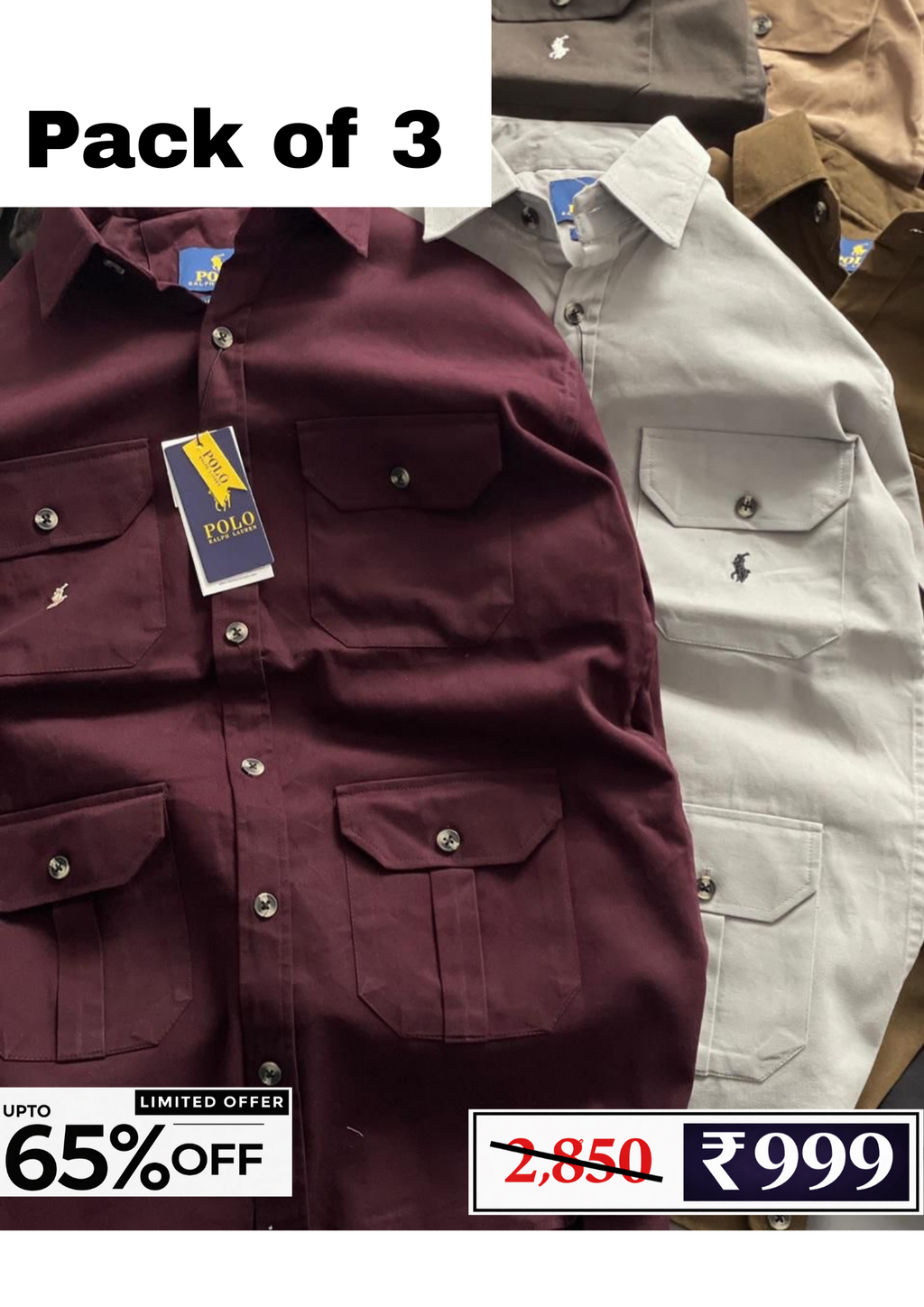 Men’s Casual Shirt Combo Pack | 3 Shirts @ ₹999