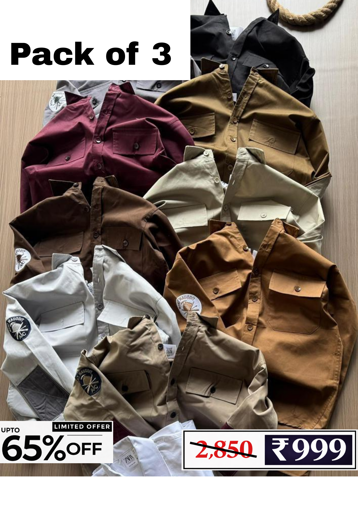 Men’s Casual Shirt Combo Pack | 3 Shirts @ ₹999