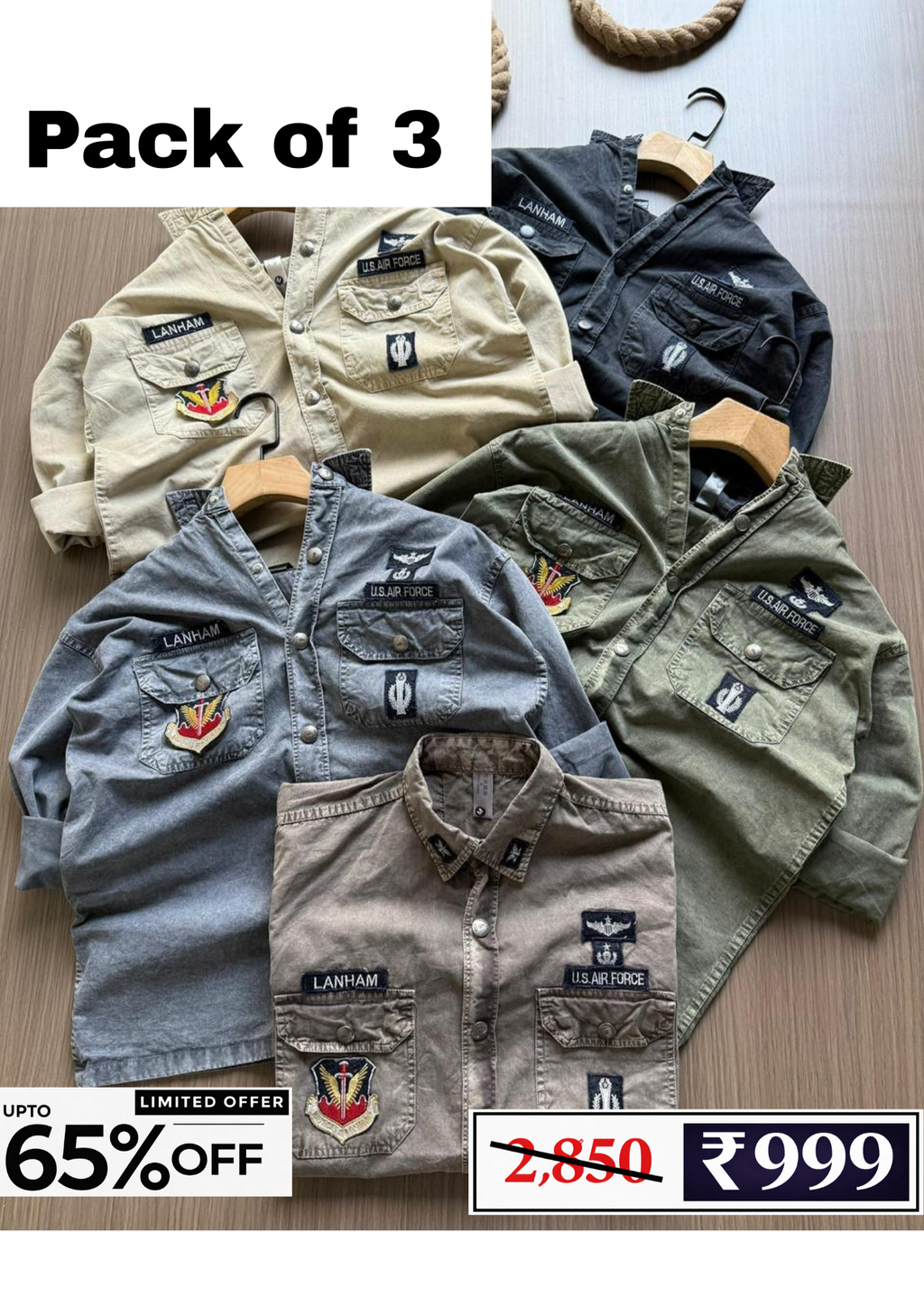 Men’s Denim Shirt Combo Pack | 3 Shirts @ ₹999