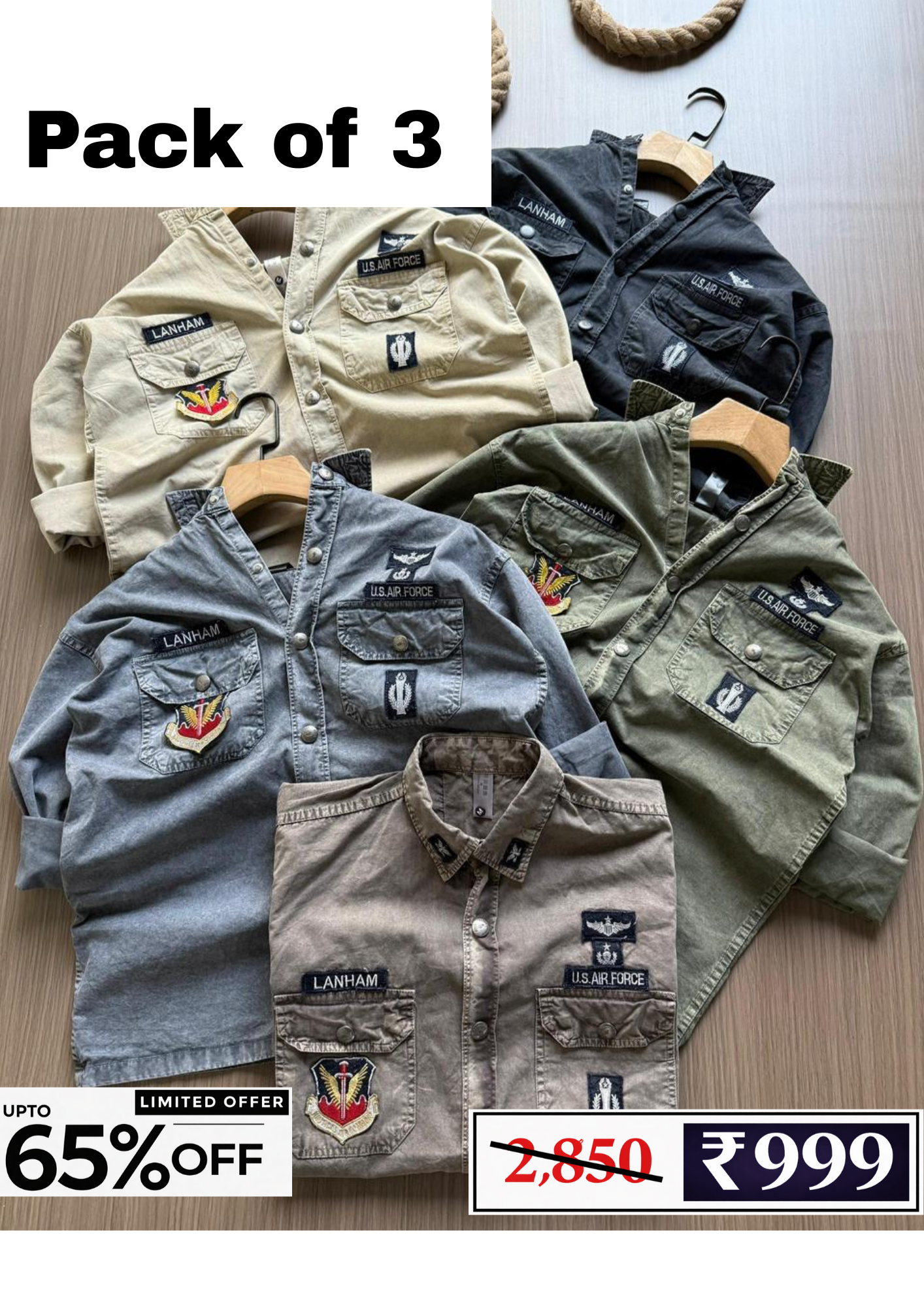 Men’s Denim Shirt Combo Pack | 3 Shirts @ ₹999