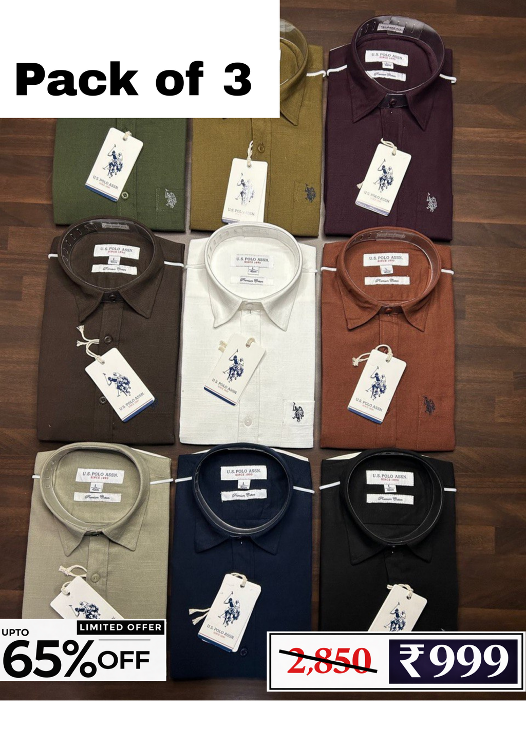 Men’s Cotton Shirt Combo Pack | 3 Shirts @ ₹999