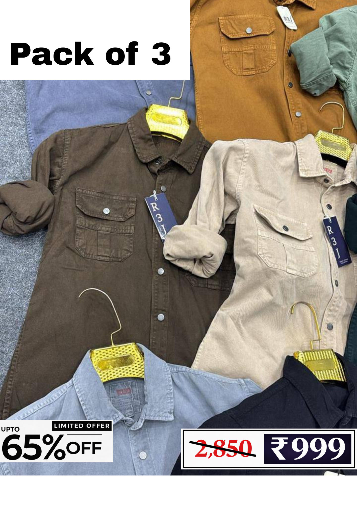 Men’s Denim Shirt Combo Pack | 3 Shirts @ ₹999