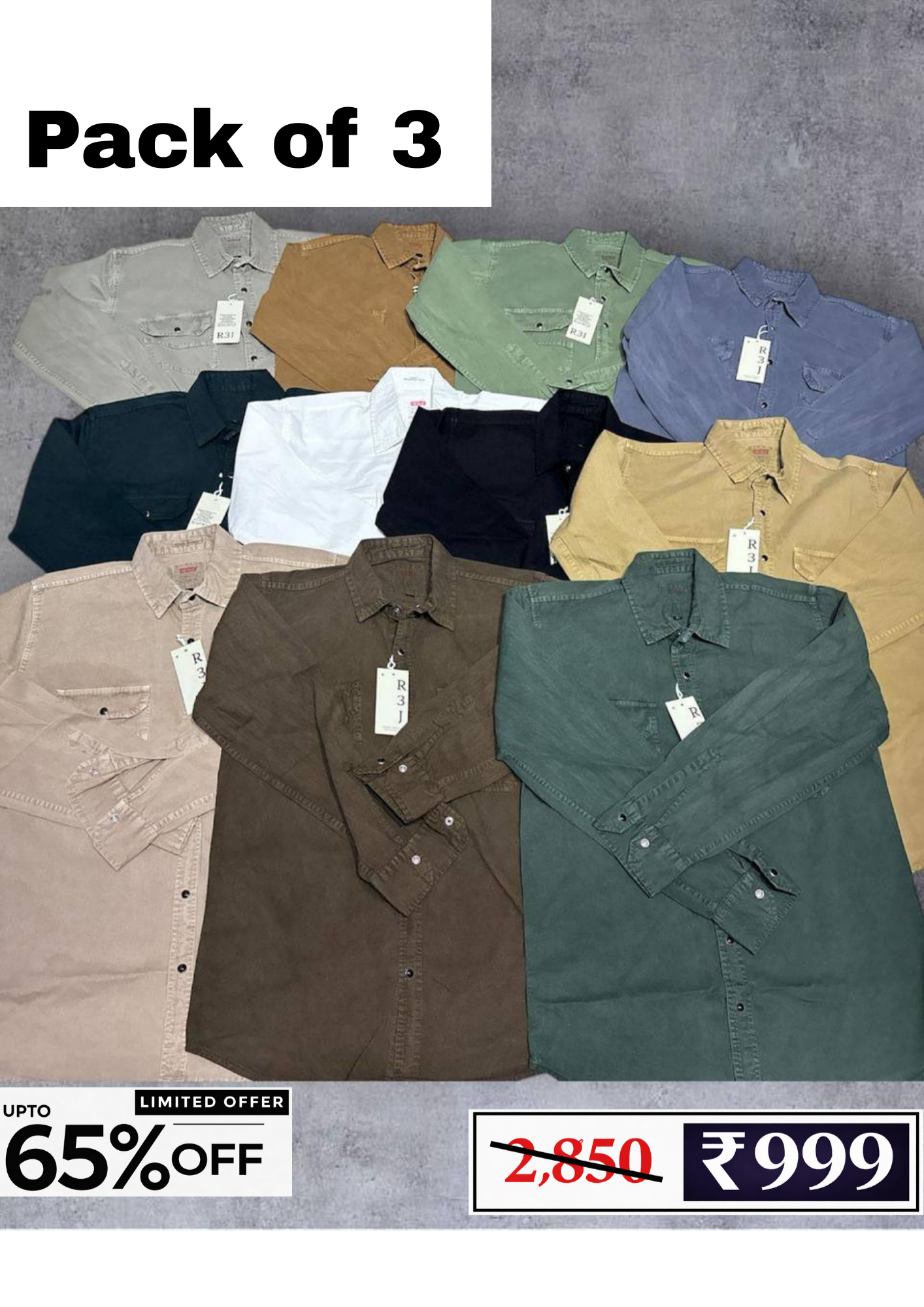 Men’s Denim Shirt Combo Pack | 3 Shirts @ ₹999